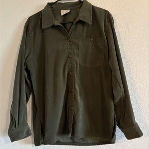 Koret Monterey Petites Olive Button Down Shirt